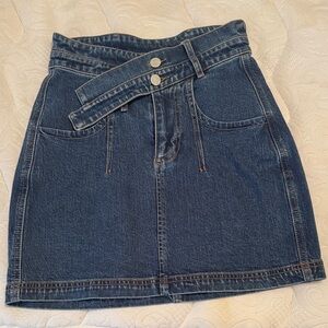 Pilcro Classic Blue Denim Mini Skirt